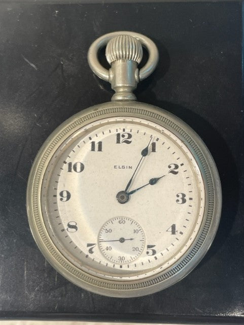 1921 Silverode Railroad Elgin Stainless Steel Pocket Watch HH191-2