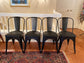 4 Black Bistro Leather Padded Seat Chairs TM193-7