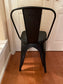 4 Black Bistro Leather Padded Seat Chairs TM193-7