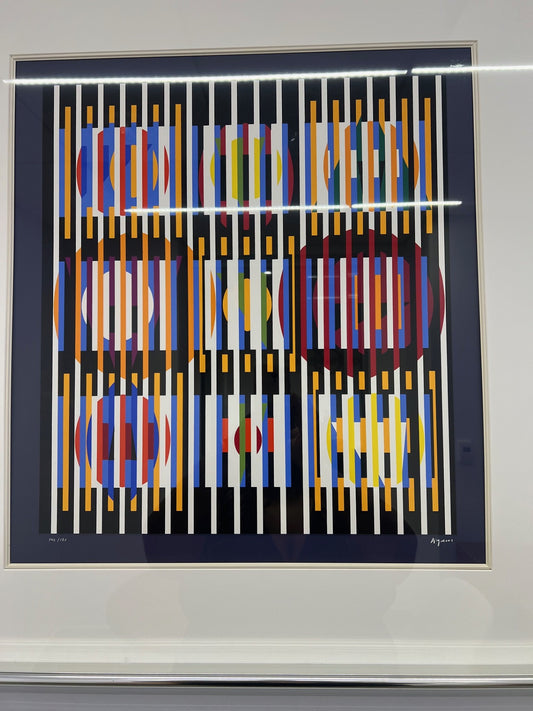 Mid 20th Century Yaacov Agam 'Vertical Midnight' Serigraph Print Signed SH265-38