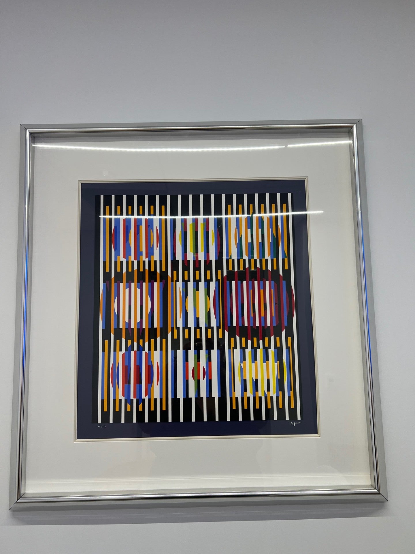 Mid 20th Century Yaacov Agam 'Vertical Midnight' Serigraph Print Signed SH265-38