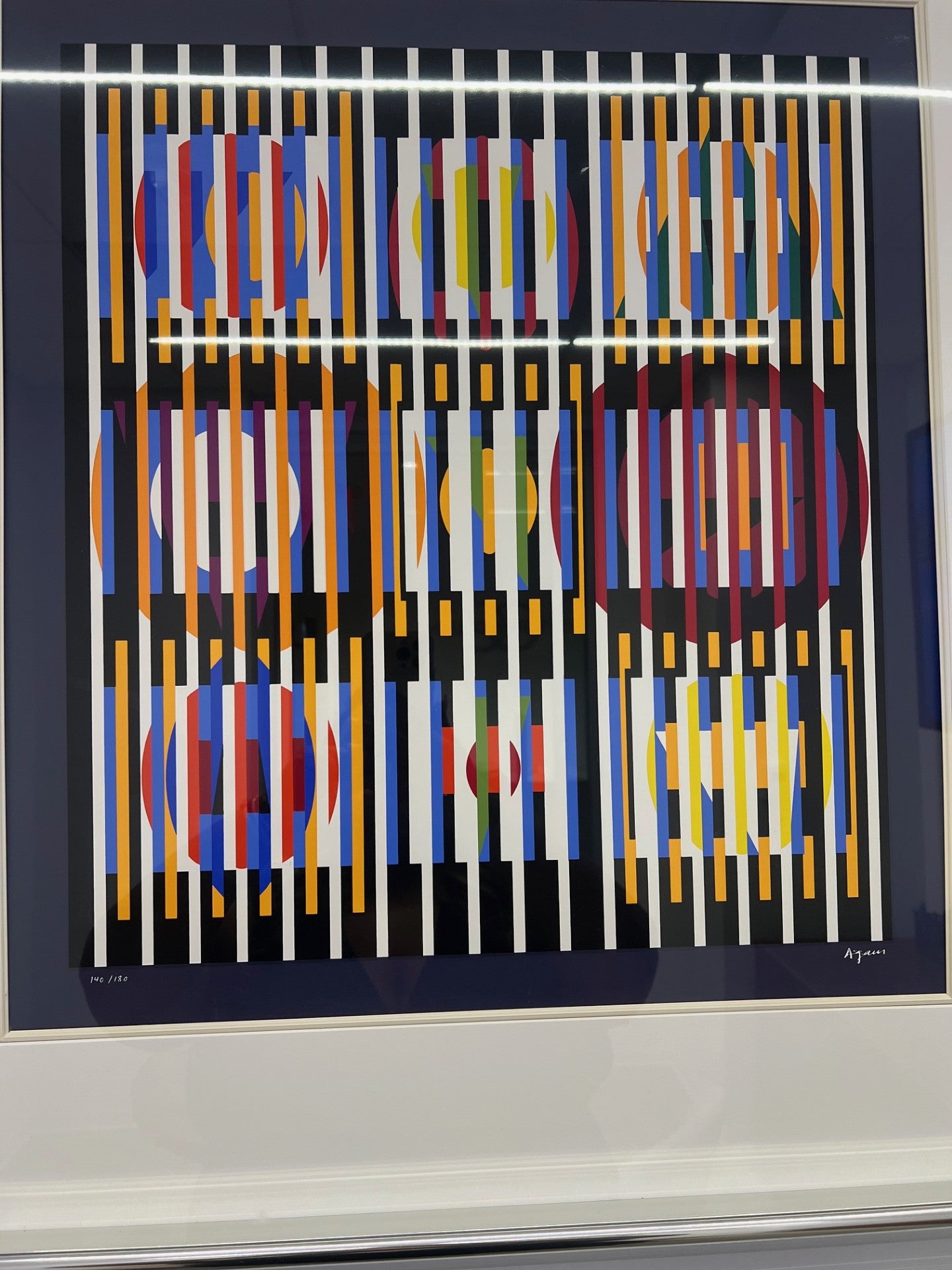 Mid 20th Century Yaacov Agam 'Vertical Midnight' Serigraph Print Signed SH265-38