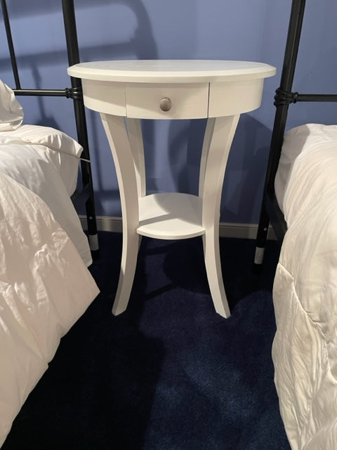 White One Drawer w Shelf End Side Table Nightstand TM193-24