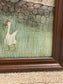P Beverly Moss Signed Farm Carriage Geese Lithograph COA EK221-59