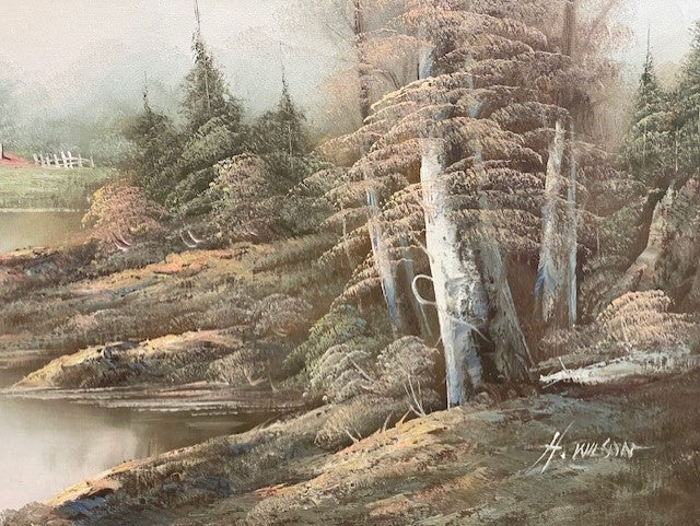 H Wilson Vintage Landscape Original Oil Painting Signed EK221-60