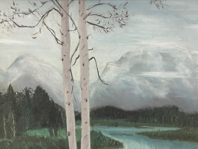 E Fryer River & Mountain Original Oil Painting EK221-68