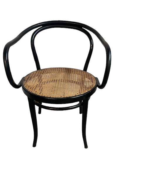 4 Mid Century Stendig Thonet Bentwood Black/Cane Chairs EK221-79