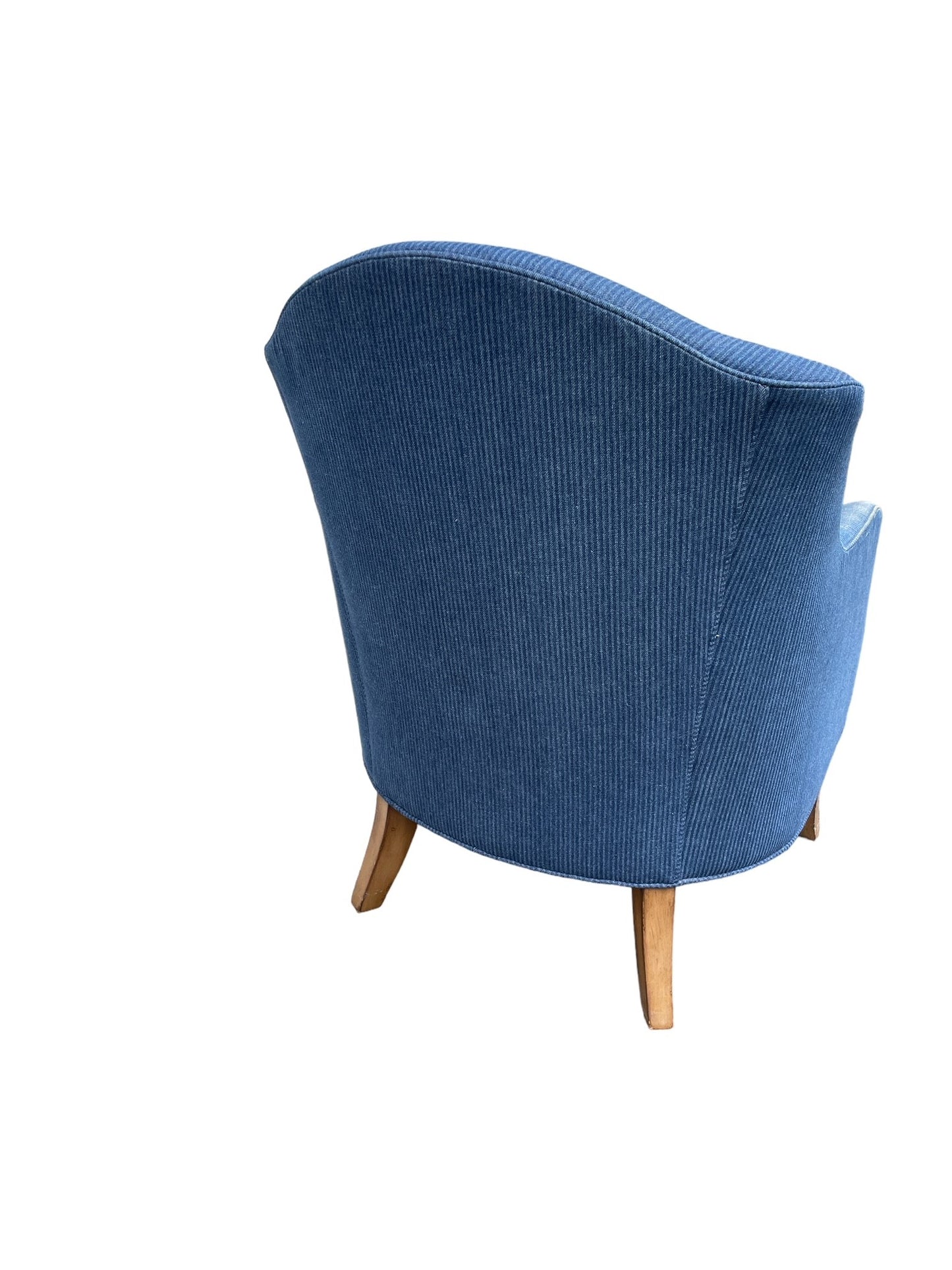 Custom Stroheim Upholstered Classics Denim Chair & Ottoman Chair LY200-9