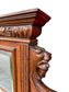 Late 19th C Oak English Carved Wood Mantle Mirror w Figural Griffin Accents JD235-8