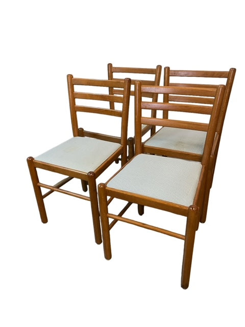Set of 4 Ladderback Mid Century Dining Chairs EK221-30