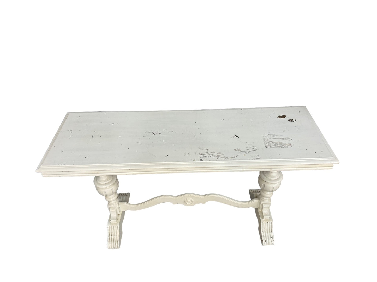 White Distressed Farm Console Table EK221-105
