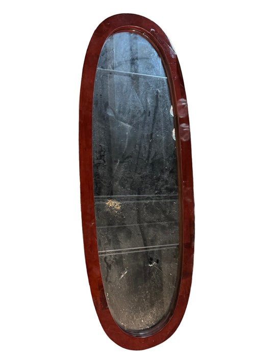 Vintage Long Oval Cherry Wood Framed Mirror EK221-139