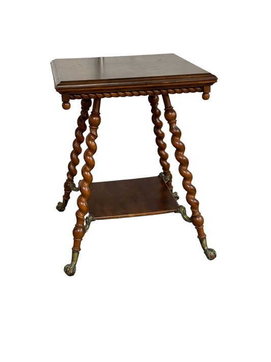 Antique Victorian Center Table w Barley Twisted Legs & Claw Feet EK221-107