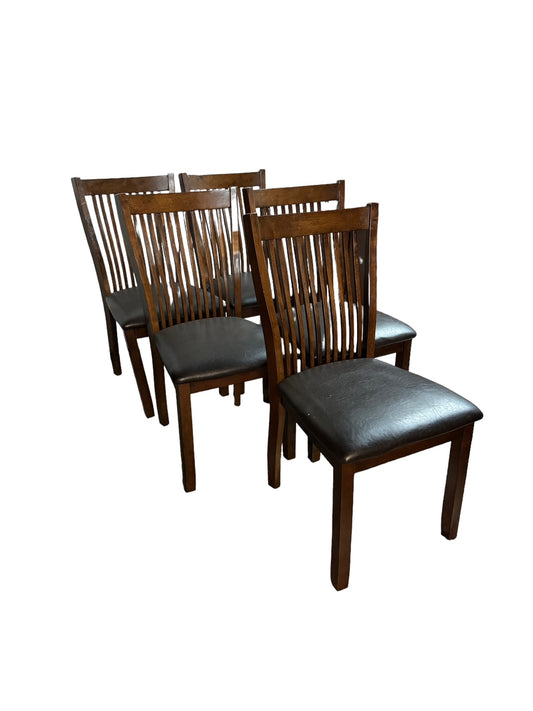 Set of 4 Dining Leather Seat Side Chairs EK221-186