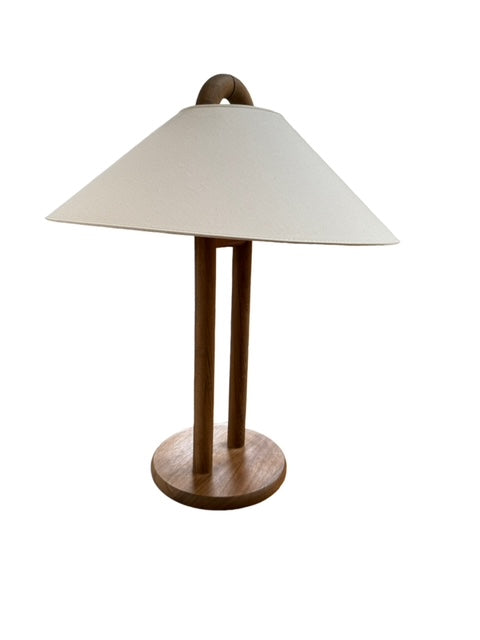 Mid Century Danish Scandinavian Pine Table Lamp attributed to Lys KV232-57