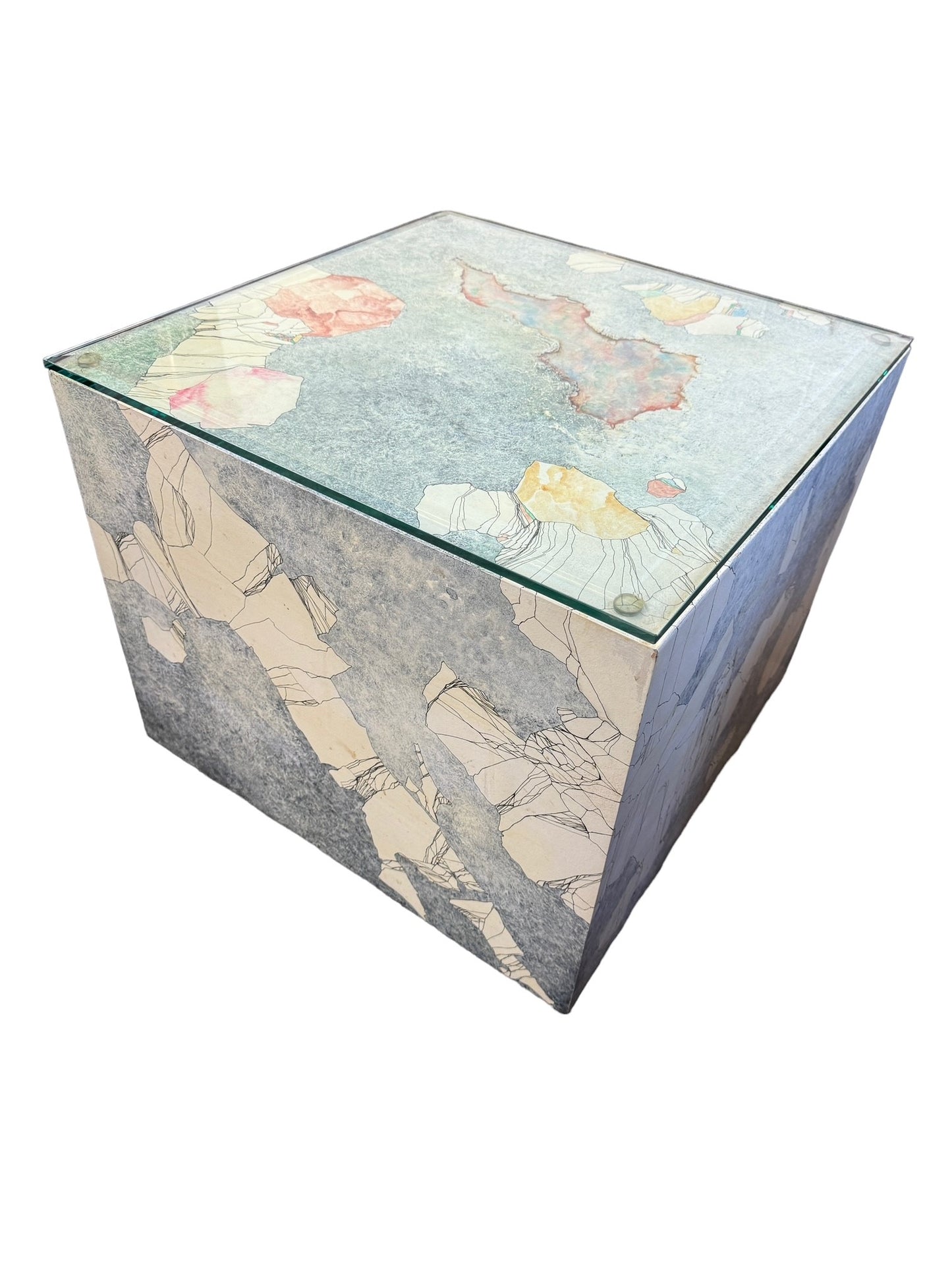 Worlds Away Square Cube Accent Side Table EK221-218