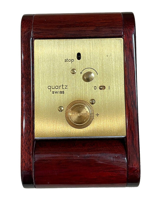 Vintage Antique Asprey Swiss Quartz Rosewood Case Folding Travel Watch Clock