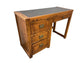 Vintage Young Finkle Mission Campaign Pedestal Desk w Lined Drawers EK221-37