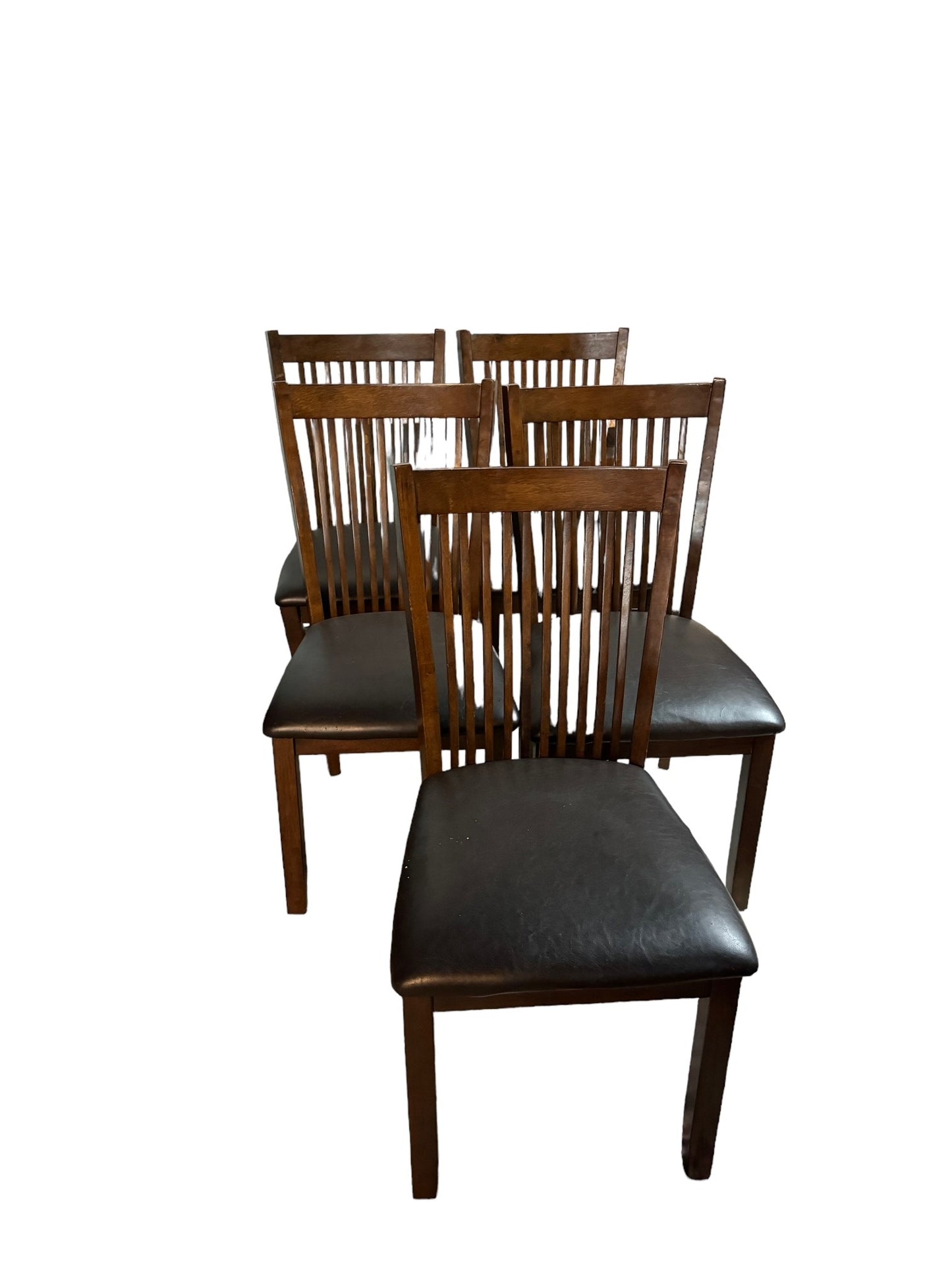 Set of 4 Dining Leather Seat Side Chairs EK221-186