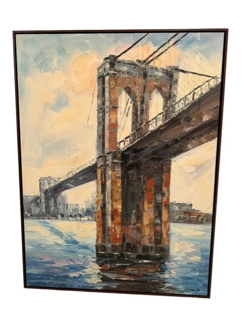 Pair of Large New York Bridge Redolfo Original Paintings ST100-69