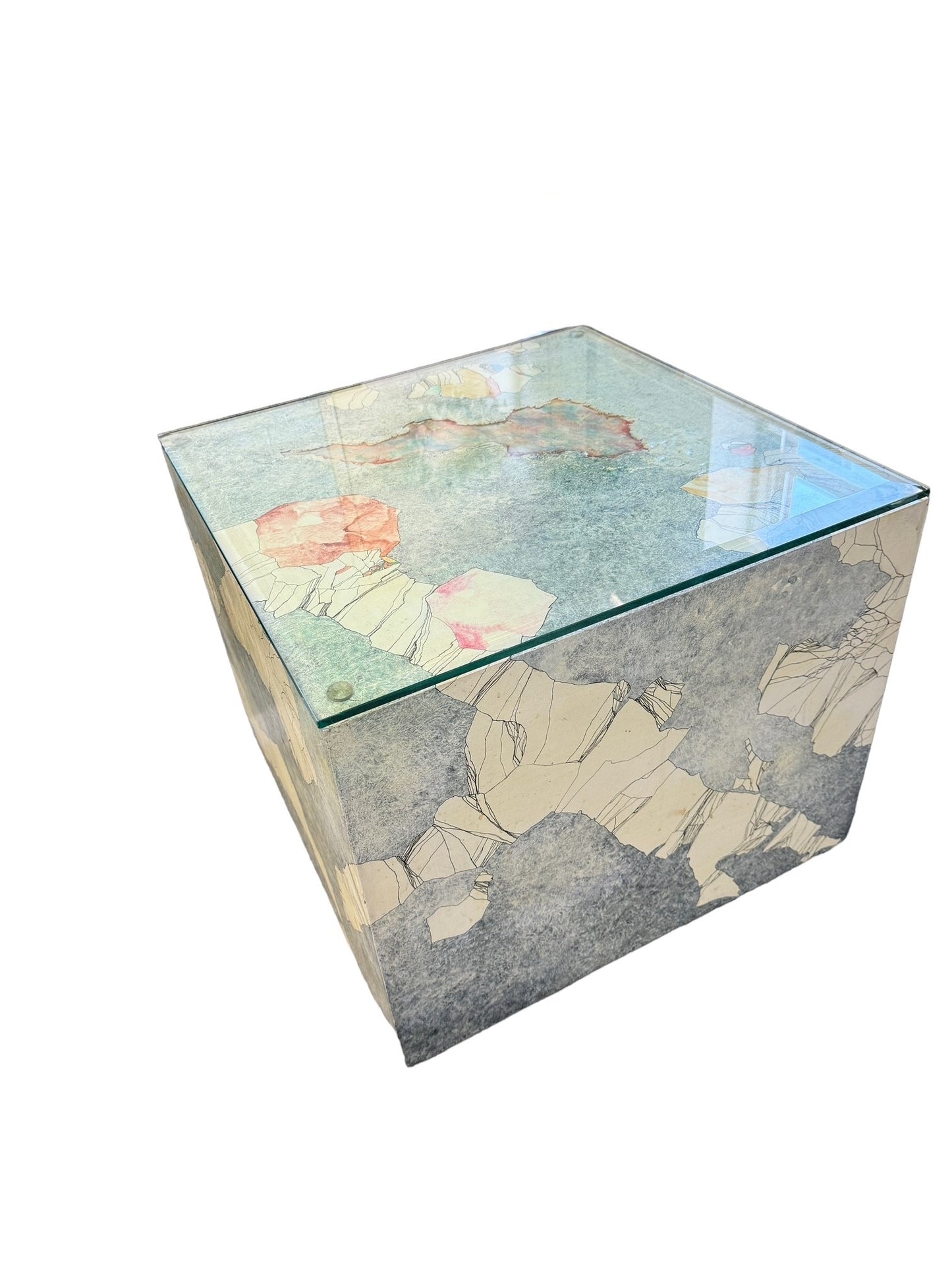 Worlds Away Square Cube Accent Side Table EK221-218