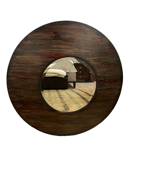 Large Round Striated Metal Room Store Mirror LY200-5