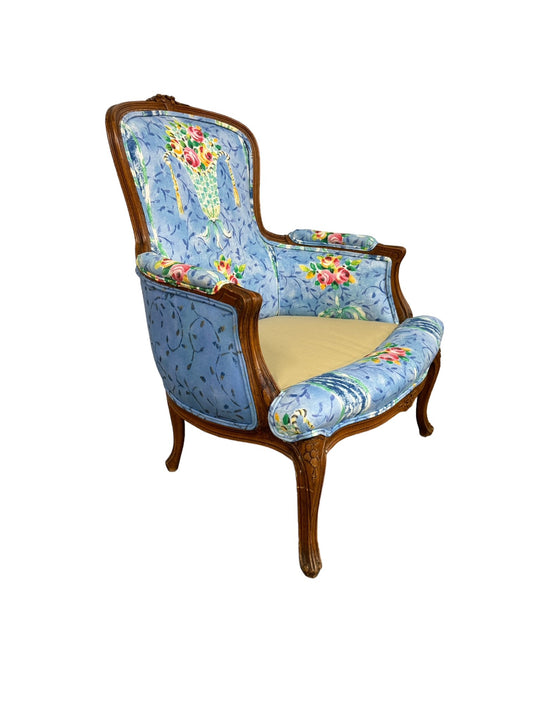 French Louis XVI Upholstered Armchair Chair w/o bottom cushion EK221-98