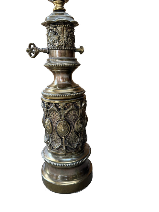 Vintage Gorgeous Warren Kessler Detailed Pewter Table Lamp EK221-145