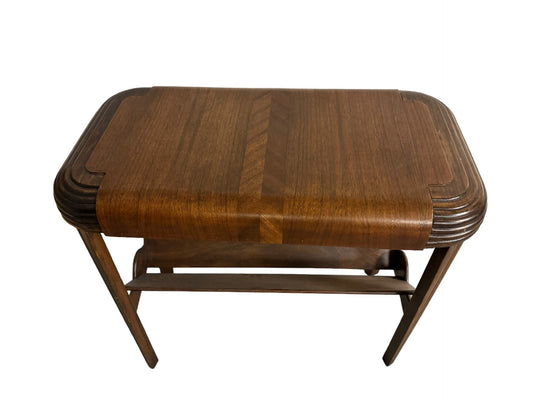 Art Deco Waterfall Wood Stool Bench Table EK221-123