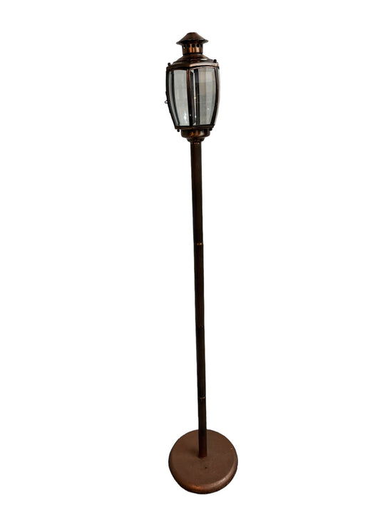 Floor Candle Holder Glass Brass Enclosure EK221-133