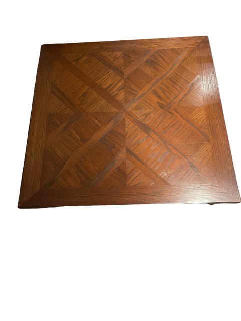 American of Martinsville Fruitwood End Table w Chevron Inlay Top SL86-4