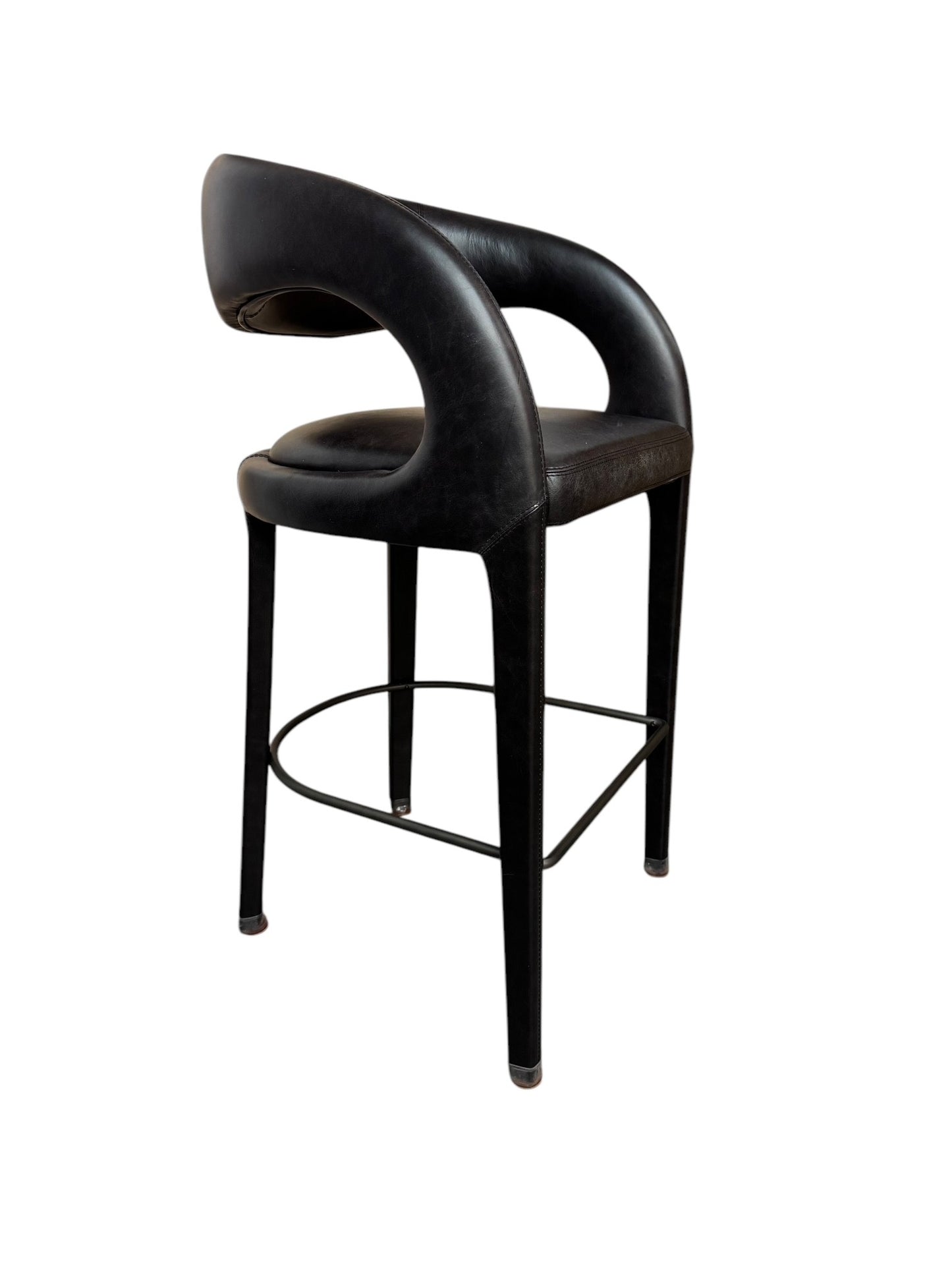 Four Hands Townsend Hawkins Sanoma Black Leather Bar Stool FFE258-297