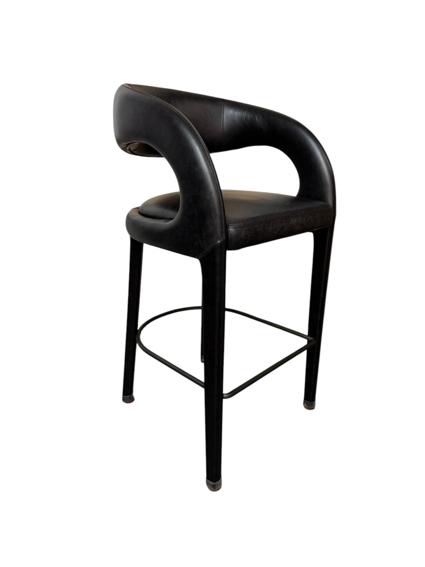 Four Hands Townsend Hawkins Sanoma Black Leather Bar Stool FFE258-297