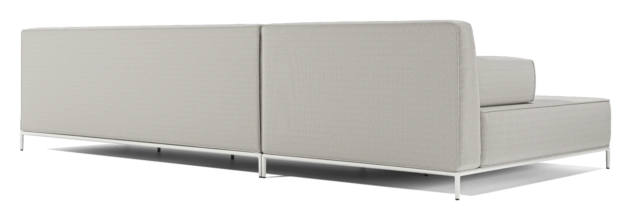 Modloft Cannes Outdoor Left Arm Sofa Couch in Taupe Fabric FFE-1543