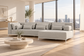 Modloft Cannes Outdoor Left Arm Sofa Couch in Taupe Fabric FFE-1543