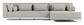 Modloft Cannes Outdoor Left Arm Sofa Couch in Taupe Fabric FFE-1543