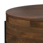 Rayburn SOLID MANGO 38" Urban Drum Coffee Table in Walnut Brown FFW-1011