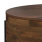 Rayburn SOLID MANGO 38" Urban Drum Coffee Table in Walnut Brown FFW-1011
