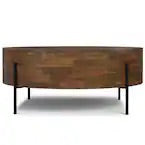 Rayburn SOLID MANGO 38" Urban Drum Coffee Table in Walnut Brown FFW-1011