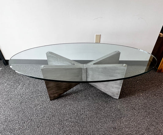 Kravet Oval Glass Top Oval Coffee Table  MTF153-13