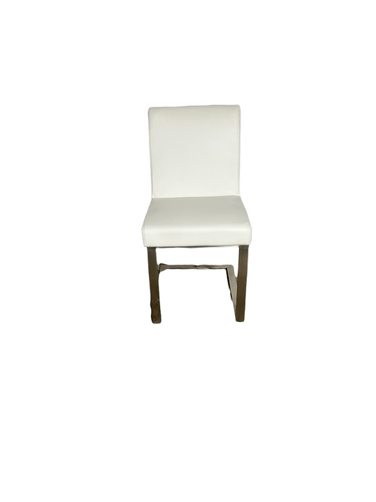 SunPan Modern Home White Leather Side Chair HOP104-23