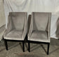 Set of 4 Sloped Arm Grey Velvet Upholstered Dining Chairs HOP104-122