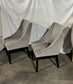 Set of 4 Sloped Arm Grey Velvet Upholstered Dining Chairs HOP104-122