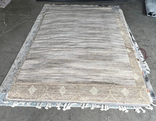 7 x 10  Threshold Jute Woven Camel and Grey Area Rug - HOP104-R8