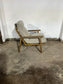 Wood Framed Chair in a Cream, Brown and Black Tweed  - HOP104-419