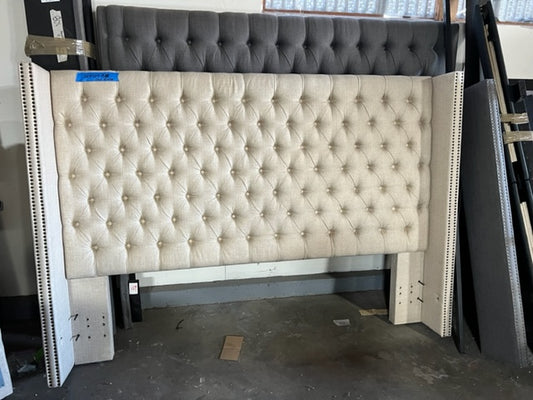 Coaster Summerset Grey Tufted King Size Bed Frame with Nailhead Trim HOP104-B11