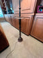 Embossed Pedestal Brass Floor Lamp w Center Table PD138-3