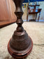 Embossed Pedestal Brass Floor Lamp w Center Table PD138-3