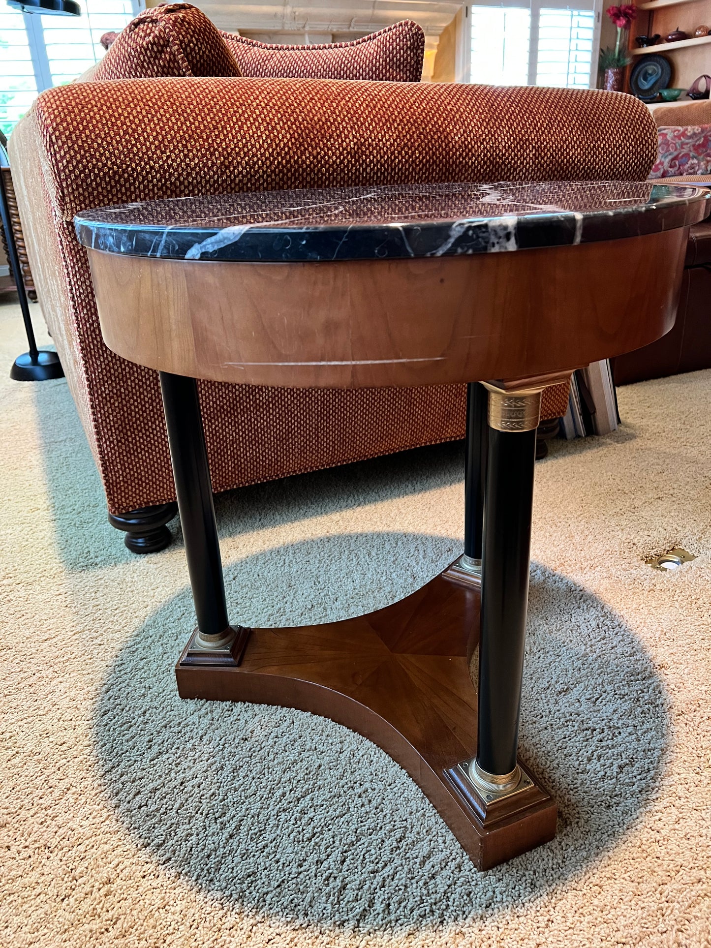 19th Century French Empire Round Marble Top End Table PD138-5