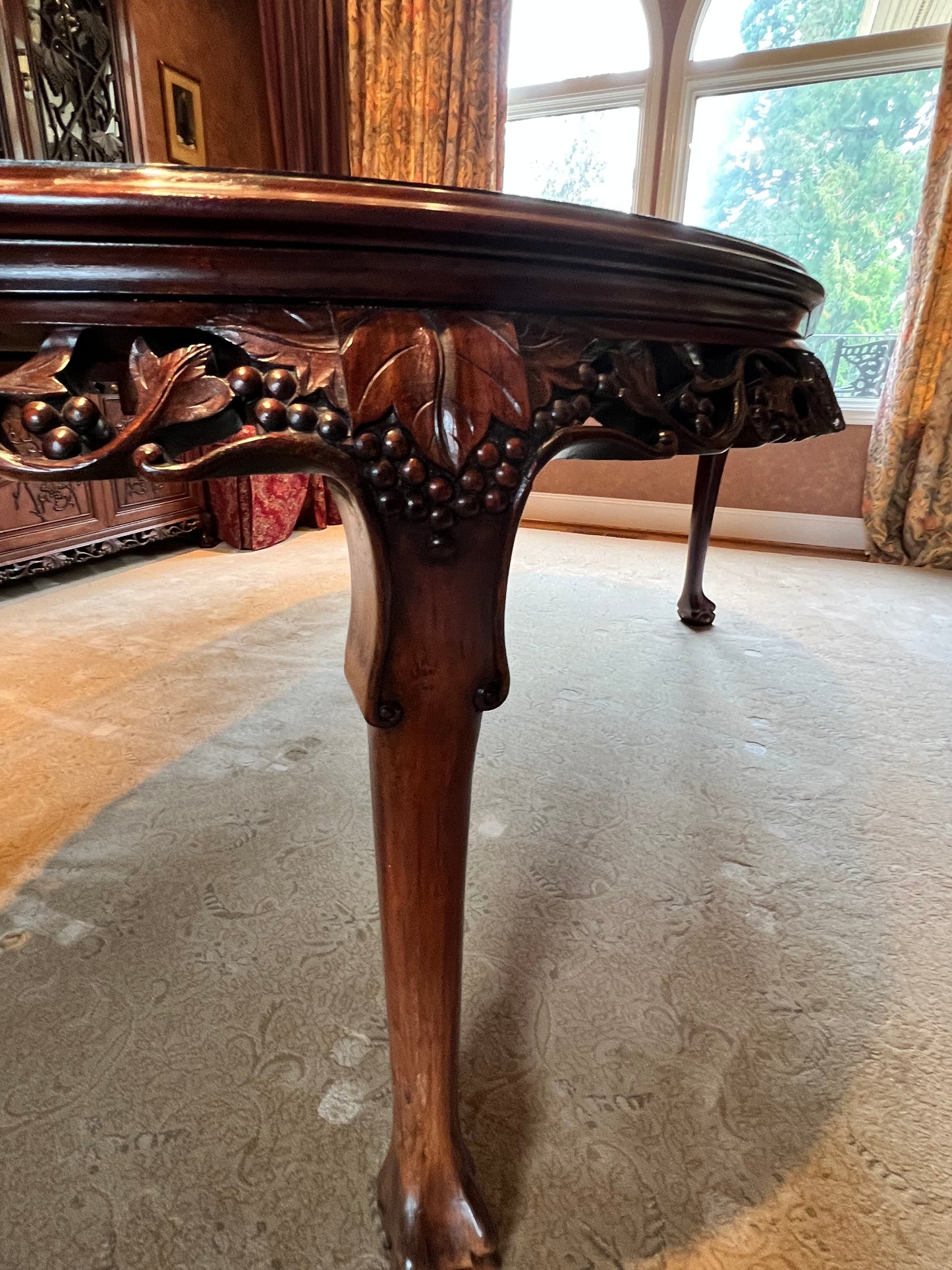 Gorgeous Vintage Chinese Carved Rosewood Dining Table PD138-12